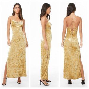 Crushed Gold Velvet Forever Twenty One max￼i S